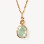 Duo Gemstone Pendant Necklace in Citrine, Green Amethyst & 18ct Gold Vermeil from Aspinal of London