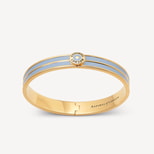 Ribbed Enamel Bangle in Sky Blue Enamel & 18ct Gold Plated from Aspinal of London