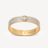 Butterfly Enamel Bangle in Sky Blue Enamel & 18ct Gold Plated from Aspinal of London