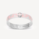 Butterfly Enamel Bangle in English Rose Enamel & Palladium Silver Plated from Aspinal of London