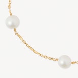Pearl Station Bracelet in Freshwater Pearl & 18ct Gold Vermeil from Aspinal of London