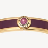 Gemstone Enamel Bangle in Fig with Amethyst & 18ct Gold Plated from Aspinal of London