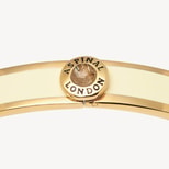 Gemstone Enamel Bangle in Ivory with Labradorite & 18ct Gold Plated from Aspinal of London