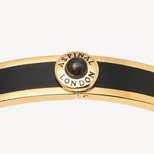 Gemstone Enamel Bangle in Black with Labradorite & 18ct Gold Plated from Aspinal of London