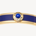 Gemstone Enamel Bangle in Navy with Lapis Lazuli & 18ct Gold Plated from Aspinal of London