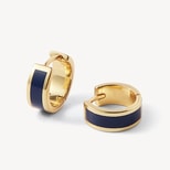 Enamel Huggie Earrings in Navy Enamel & 18ct Gold Plated from Aspinal of London