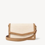 Eliza Clutch in Ivory Raffia & Cappuccino Suede from Aspinal of London