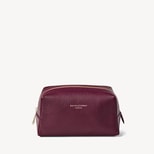 London Makeup Bag in Burgundy Pebble from Aspinal of London