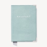 Passport Cover in Pool Blue Lizard from Aspinal of London