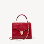 Midi Mayfair® in Deep Shine Cherry Red Small Croc from Aspinal of London