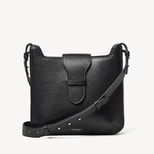 Ella Hobo in Black Pebble with Silver Lining from Aspinal of London