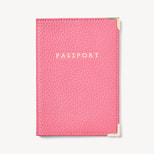 Passport Cover in Candy Pink Pebble from Aspinal of London