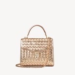 Midi Mayfair® in Champagne Metallic Woven Leather from Aspinal of London