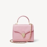 Midi Mayfair® in Deep Shine Powder Lilac Small Croc from Aspinal of London
