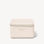 Travel Watch & Ring Box with Pocket in Ivory Pebble from Aspinal of London