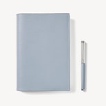 A5 Refillable Journal & Pen Set in Sky Blue Pebble from Aspinal of London