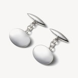 Domed & Torpedo Cufflinks in Sterling Silver from Aspinal of London
