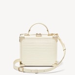 The Trunk in Deep Shine Ivory Small Croc from Aspinal of London