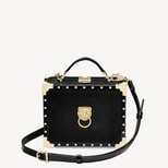 Lion Trunk in Black Velvet & Croc with Studs from Aspinal of London