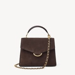 Annabel Midi in Chocolate Suede from Aspinal of London