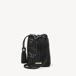 Soho Crossbody Pouch in Black Woven Leather from Aspinal of London