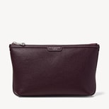Hudson Large Pouch in Wine Milled Pebble from Aspinal of London