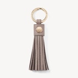 Hudson Tassel Keyring in Moleskin Milled Pebble from Aspinal of London