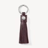 Hudson Tassel Keyring in Wine Milled Pebble from Aspinal of London