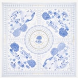 Toile De Jouy Silk Scarf in Sky Blue from Aspinal of London