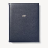 2027 A4 Day to Page Diary in Navy Pebble from Aspinal of London