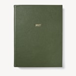 2027 A4 Day to Page Diary in Racing Green Pebble from Aspinal of London