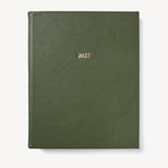 2027 A4 Week to View Diary in Racing Green Pebble from Aspinal of London