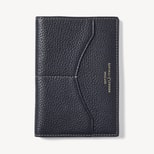Hudson Passport Cover in Classic Navy Milled Pebble from Aspinal of London