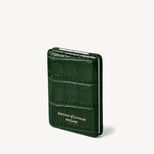 Handbag Mirror in Deep Shine Evergreen Croc from Aspinal of London