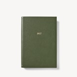 2027 A5 Day to Page Diary in Racing Green Pebble from Aspinal of London