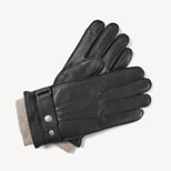 Men's Aerodrome Leather Gloves in Black Deerskin from Aspinal of London