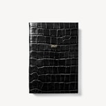 2027 A5 Day to Page Diary in Deep Shine Black Croc from Aspinal of London