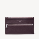 Hudson Travel Pouch in Wine Milled Pebble from Aspinal of London