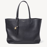 Hudson Tote in Classic Navy Milled Pebble from Aspinal of London