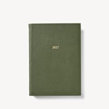 2027 A5 Week to View Diary in Racing Green Pebble from Aspinal of London