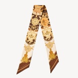 Skinny Silk Scarf in Tan & Chocolate Pure Silk from Aspinal of London