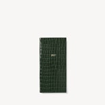 2027 Slim Pocket Diary in Deep Shine Evergreen Small Croc from Aspinal of London