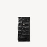 2027 Slim Pocket Diary in Deep Shine Black Croc from Aspinal of London