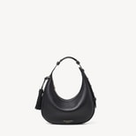 Soho Mini Crescent in Black Milled Pebble from Aspinal of London