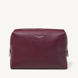 London Toiletry Bag in Burgundy Pebble from Aspinal of London