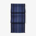 Striped Merino Wool Scarf in Blue, Indigo & Slate Merino Wool from Aspinal of London