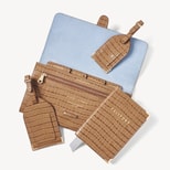 Travel Collection in Deep Shine Caramel Small Croc from Aspinal of London