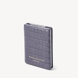 Handbag Mirror in Deep Shine Dusky Blue Small Croc from Aspinal of London
