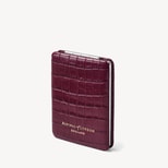 Handbag Mirror in Deep Shine Garnet Small Croc from Aspinal of London