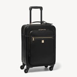 Hudson Cabin Suitcase in Black Milled Pebble from Aspinal of London
